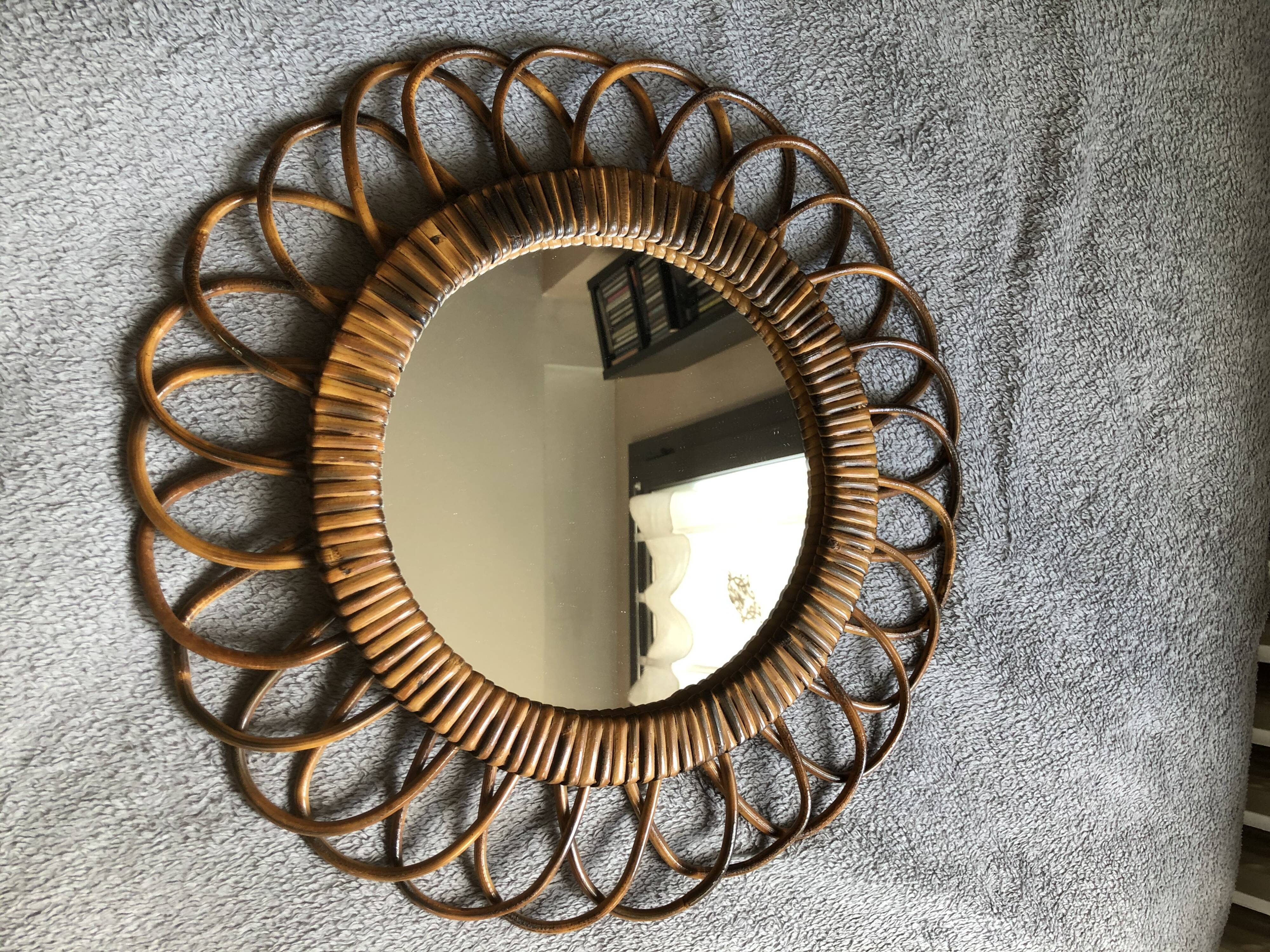 Rattan mirror 42cm