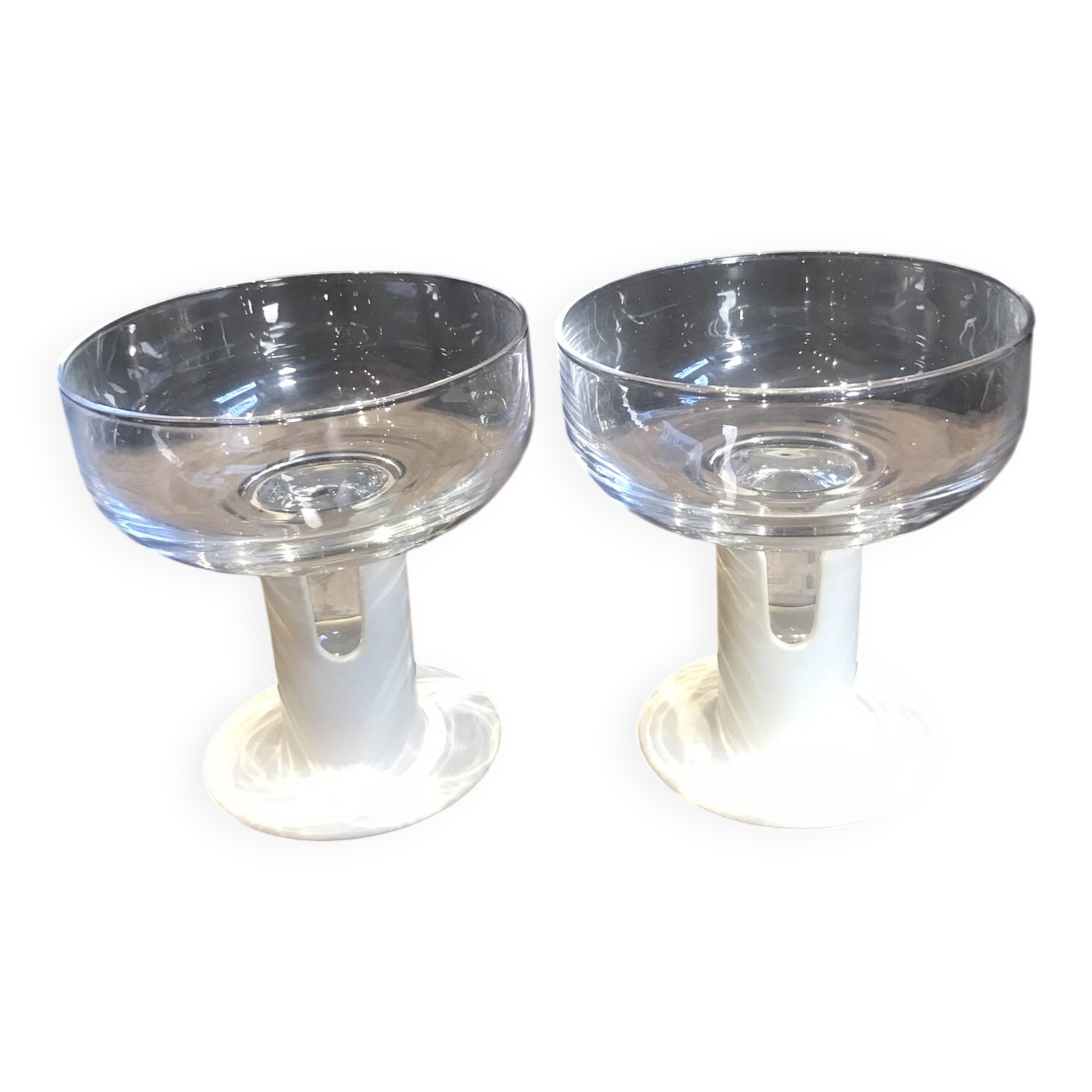 2 Kaveri 80's design champagne glasses by Jorma Vennola for Iittala