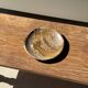 Ashtray, circular dish or plate in grey-orange petrified wood D25.5