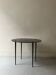 table basse vintage ronde en verre noir, 1950