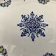 Oval dish Gien Modele Royal décor Rouen with blue arabesques 37cm