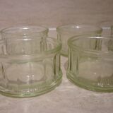 9 ramekins in vintage pressed and molded glass