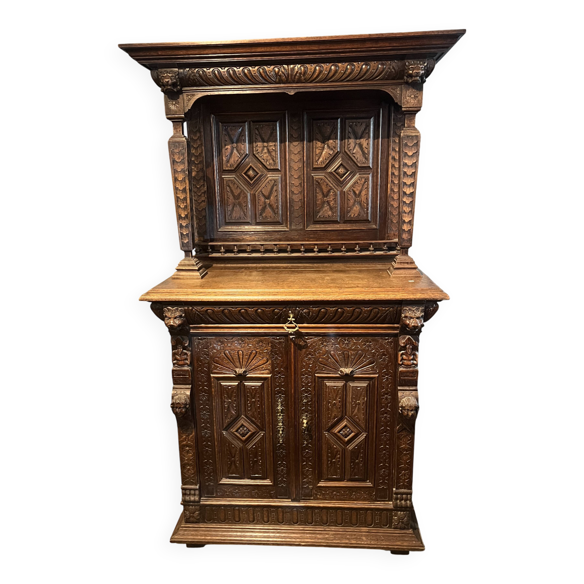 Renaissance Style Oak Sideboard
