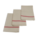 Lot of 3 red bedding towels woven in linen