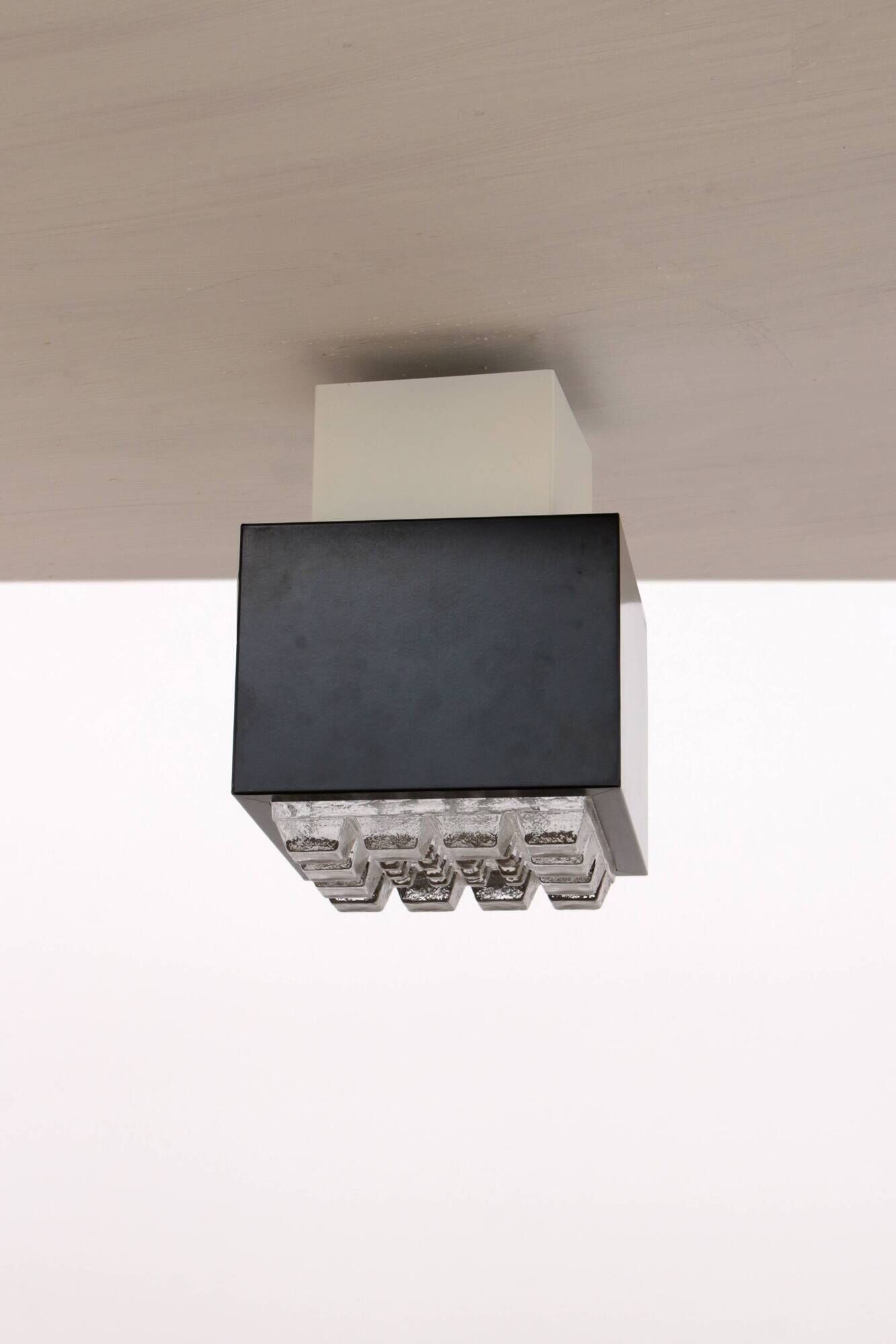 Ceiling lamp made of metal with glass, 1960s Sweden.