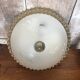 Old engraved glass ceiling light + vintage gold metal contour