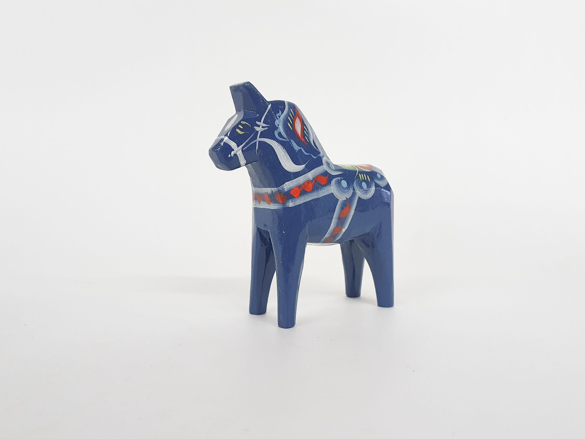 Handpainted blue Nils Olsson, "Dala" horse, Sweden 1960's