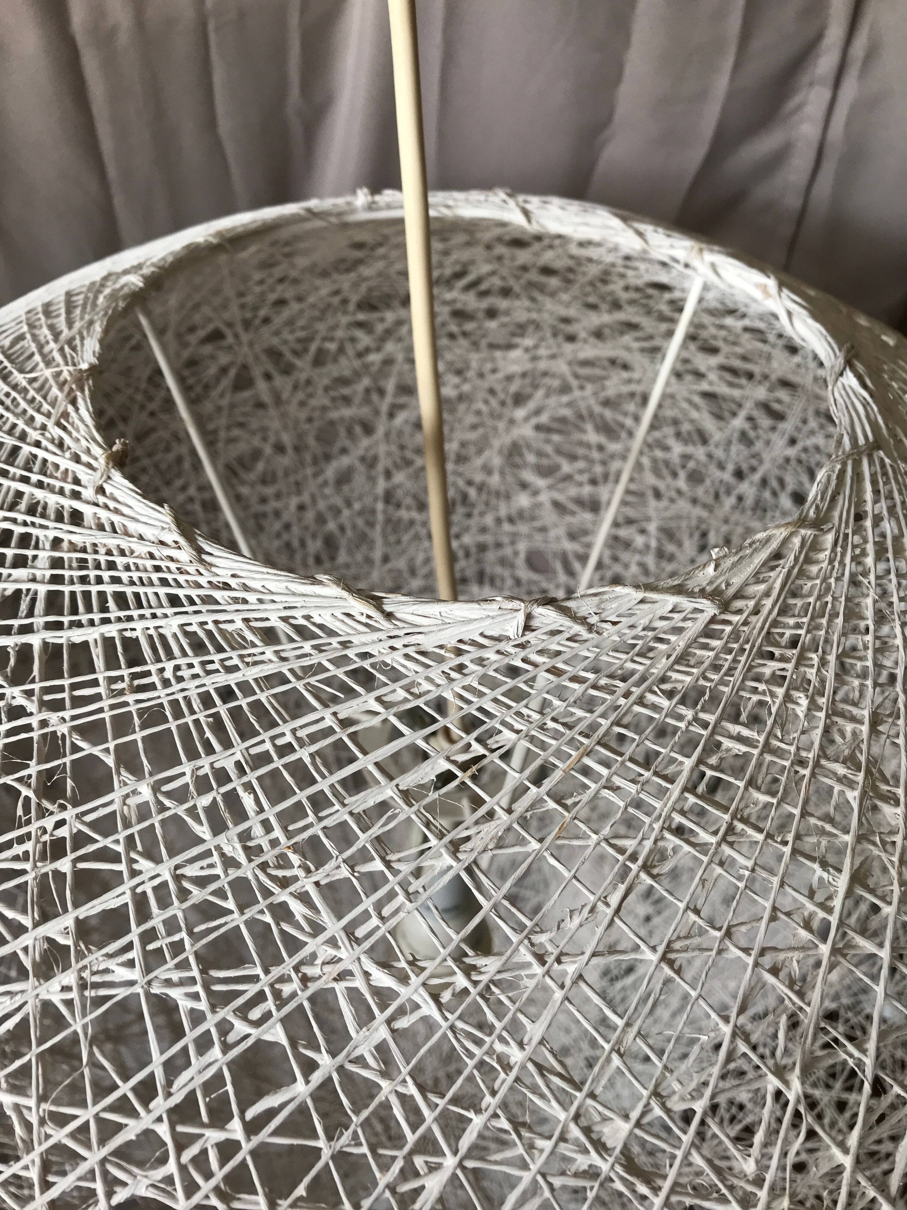 White rattan hanging lamp