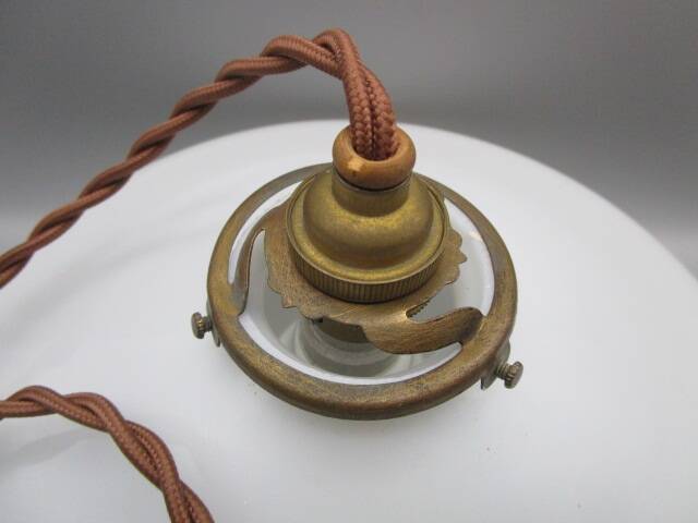 Antique white opaline pendant light