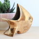1960s solid brass ashtray in the shape of a stylized fish