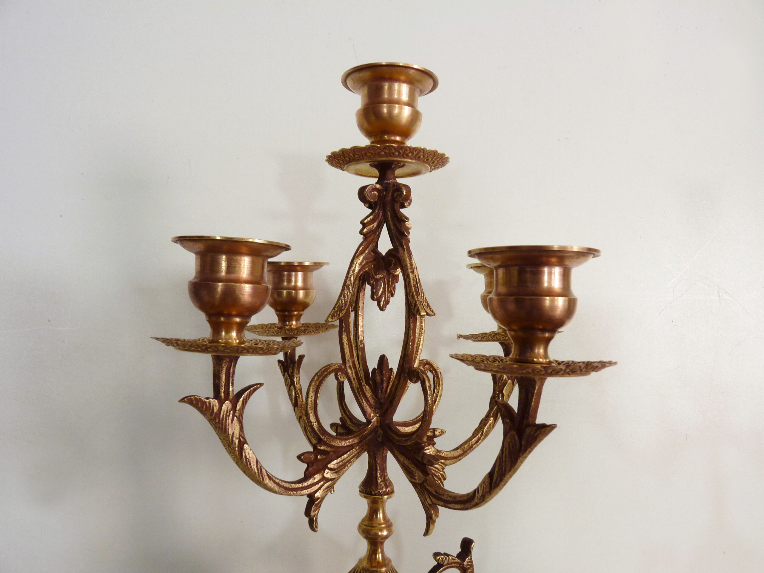 Paire de candélabres à 5 branches bronze et marbre style Napoléon III