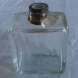 Lot of 4 glass toilet bottles, silver metal caps