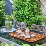 Old serving tray - oak and bronze