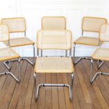 6 Cesca B32 Breuer Chairs Made in Italy - Canework of the seats redone