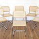 6 Cesca B32 Breuer Chairs Made in Italy - Canework of the seats redone