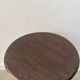Small vintage turned wooden side table, round wooden accent table.