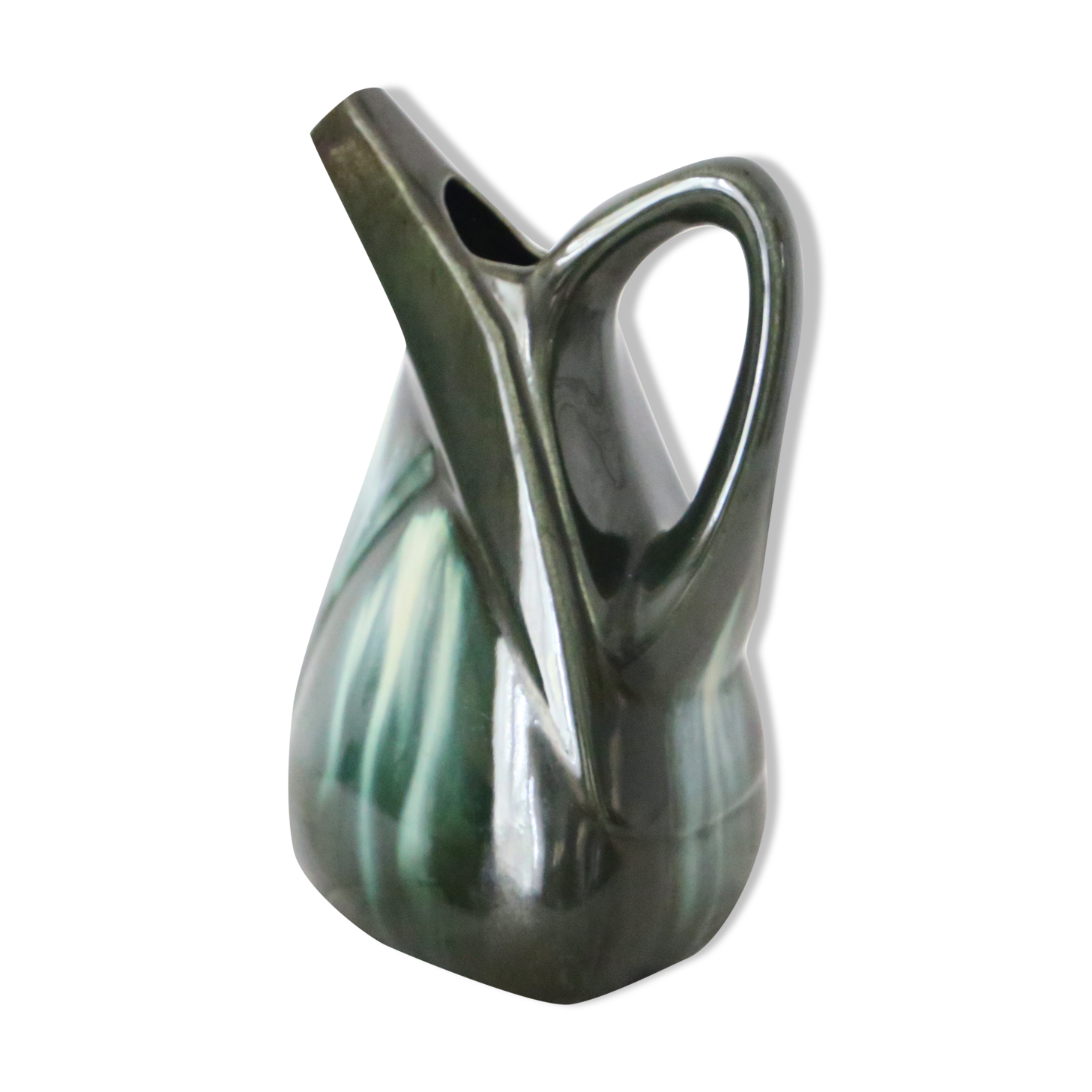 Ceramic jug, cubic shape, vintage