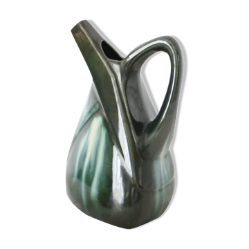 Cruche en céramique, forme cubique, vintage