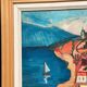 Original Swedish Oil on Panel – “Coastal Town” by Bartovicz 71 – Vintage & Framed – 51 × 41 cm (20" x 16.1")