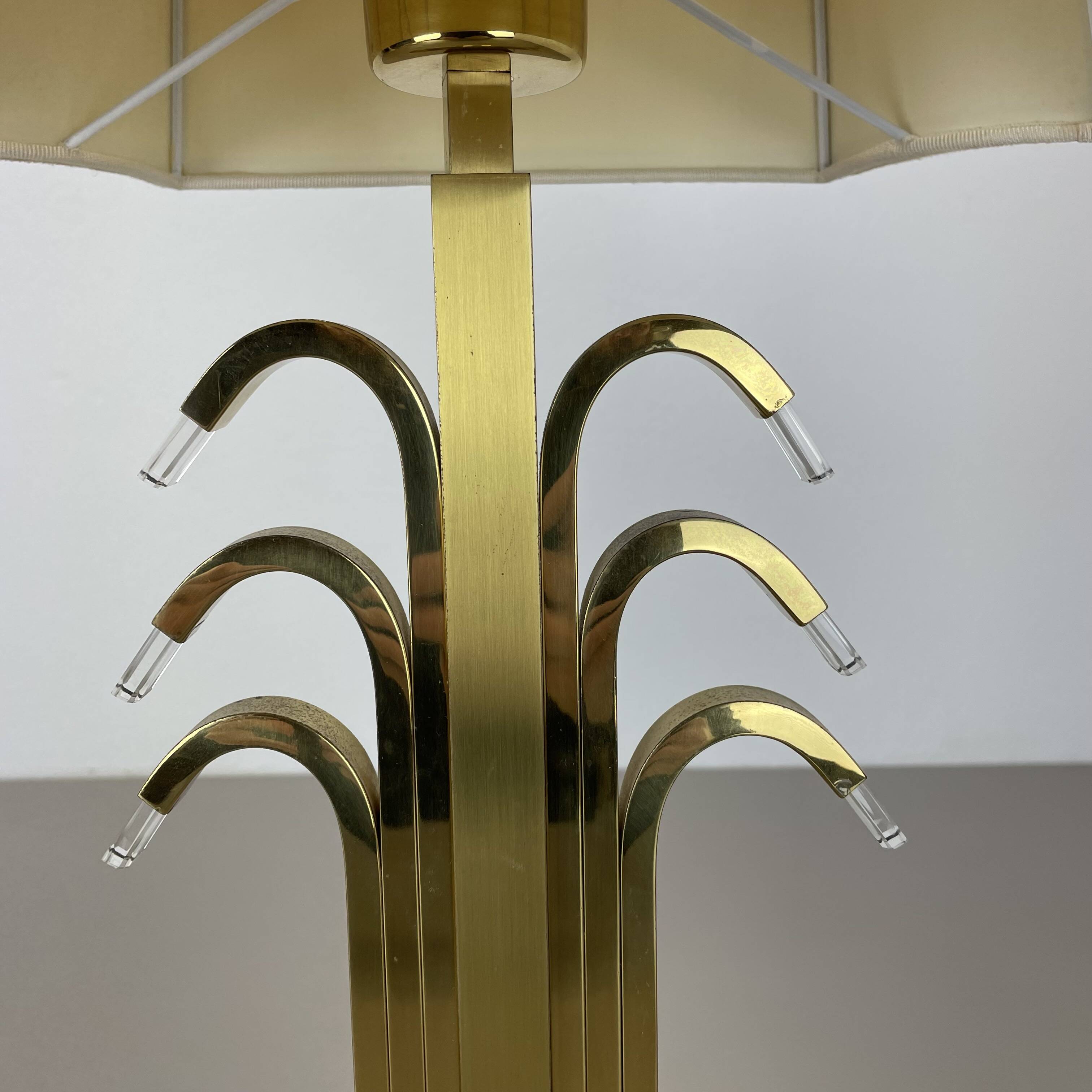 Hollywood Regency Style Brass and Acryl Table Light by WKR Lights, Germany 1970s