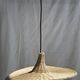 Small suspension, rattan luminaire in hat shape D:60cm