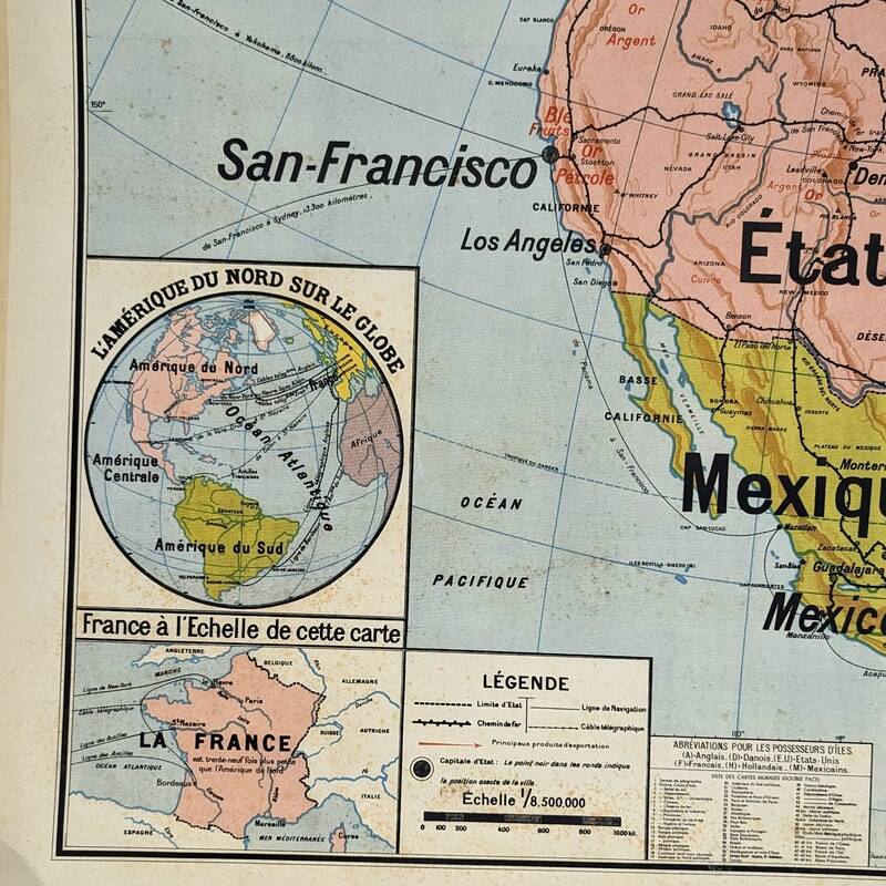Vidal lablache school map - n°19 north america