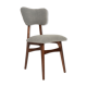Chaise de salle à manger papillon milieu du siècle, bouclé gris, bois noyer foncé, Europe, années 1960