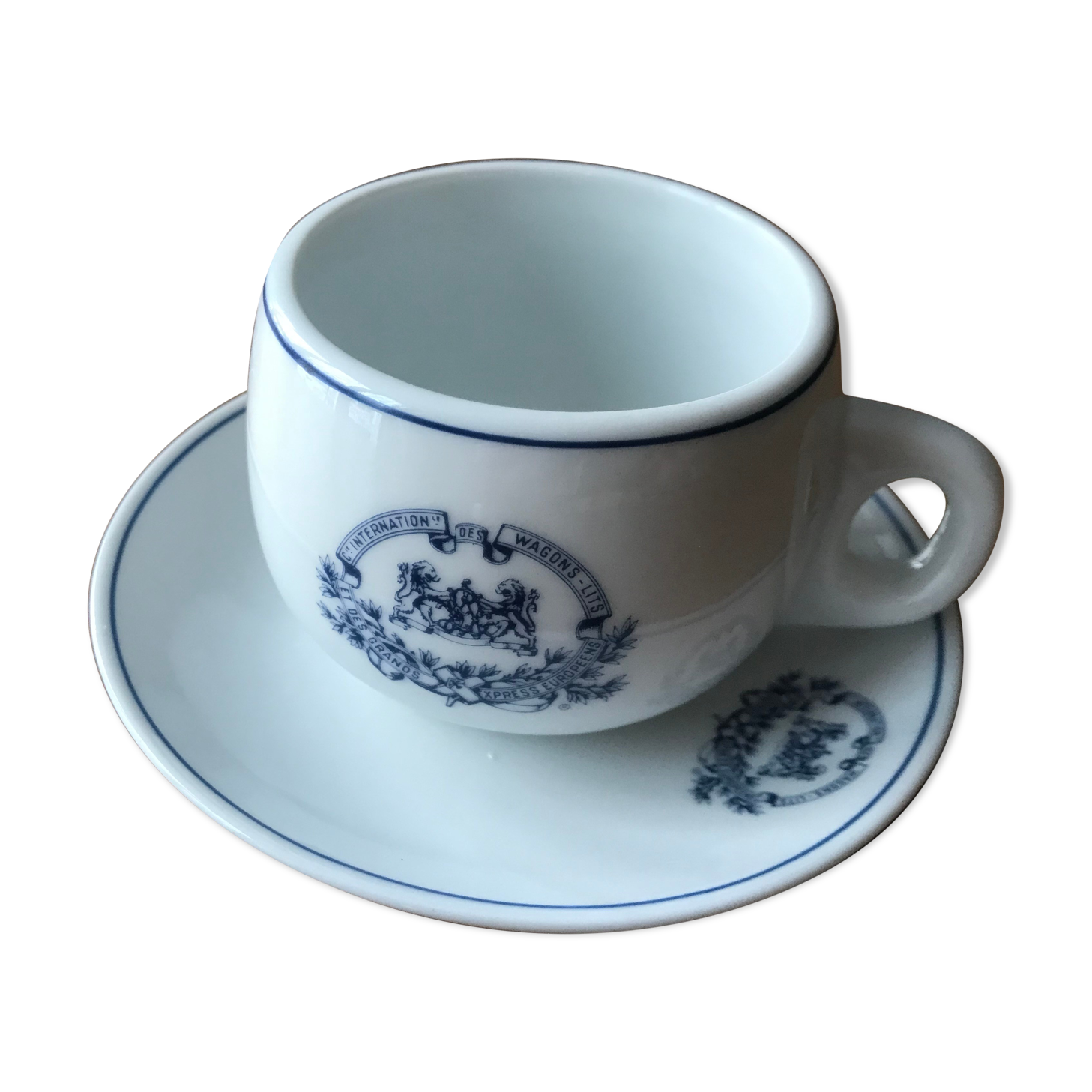 Coffee cup and saucer of the Compagnie Internationale des Wagons-Lits