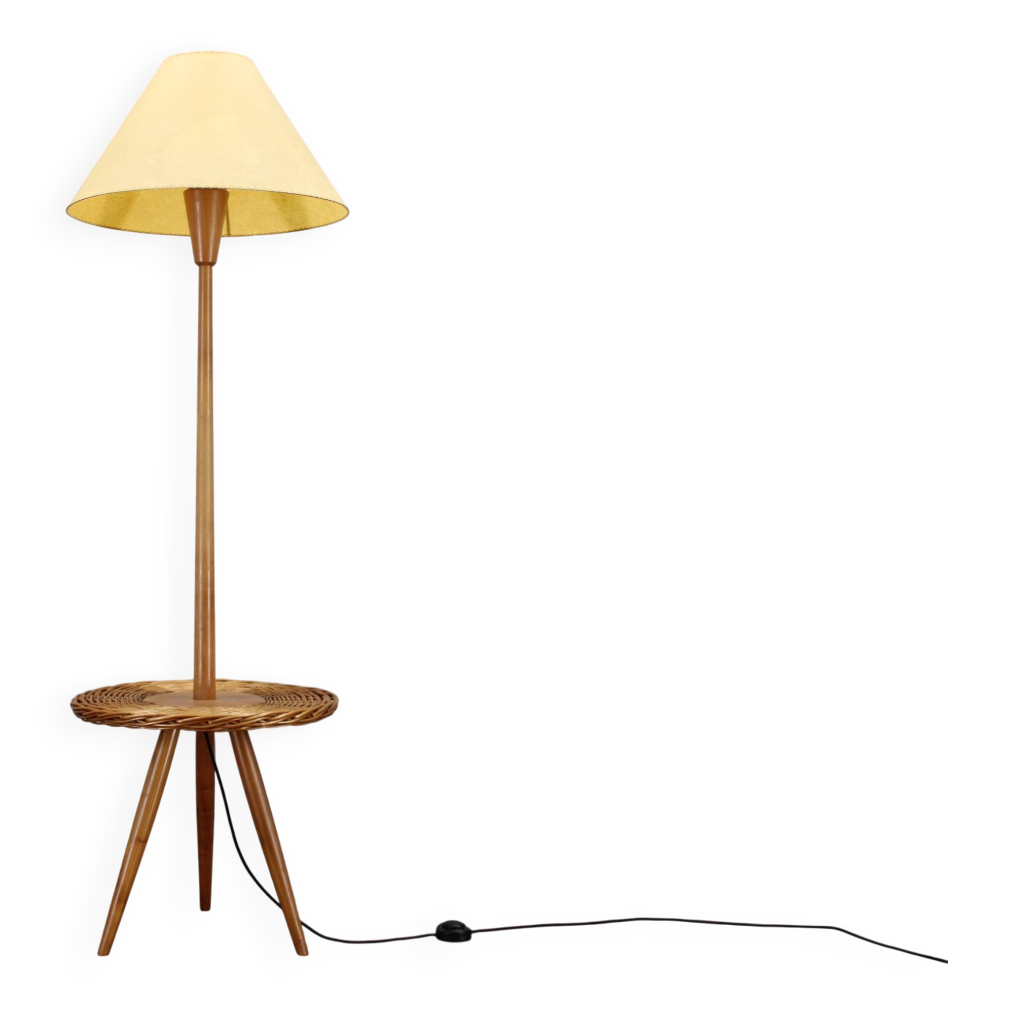 1970s Jan Kalous Wooden Floor Lamp for ULUV, Czechoslovakia