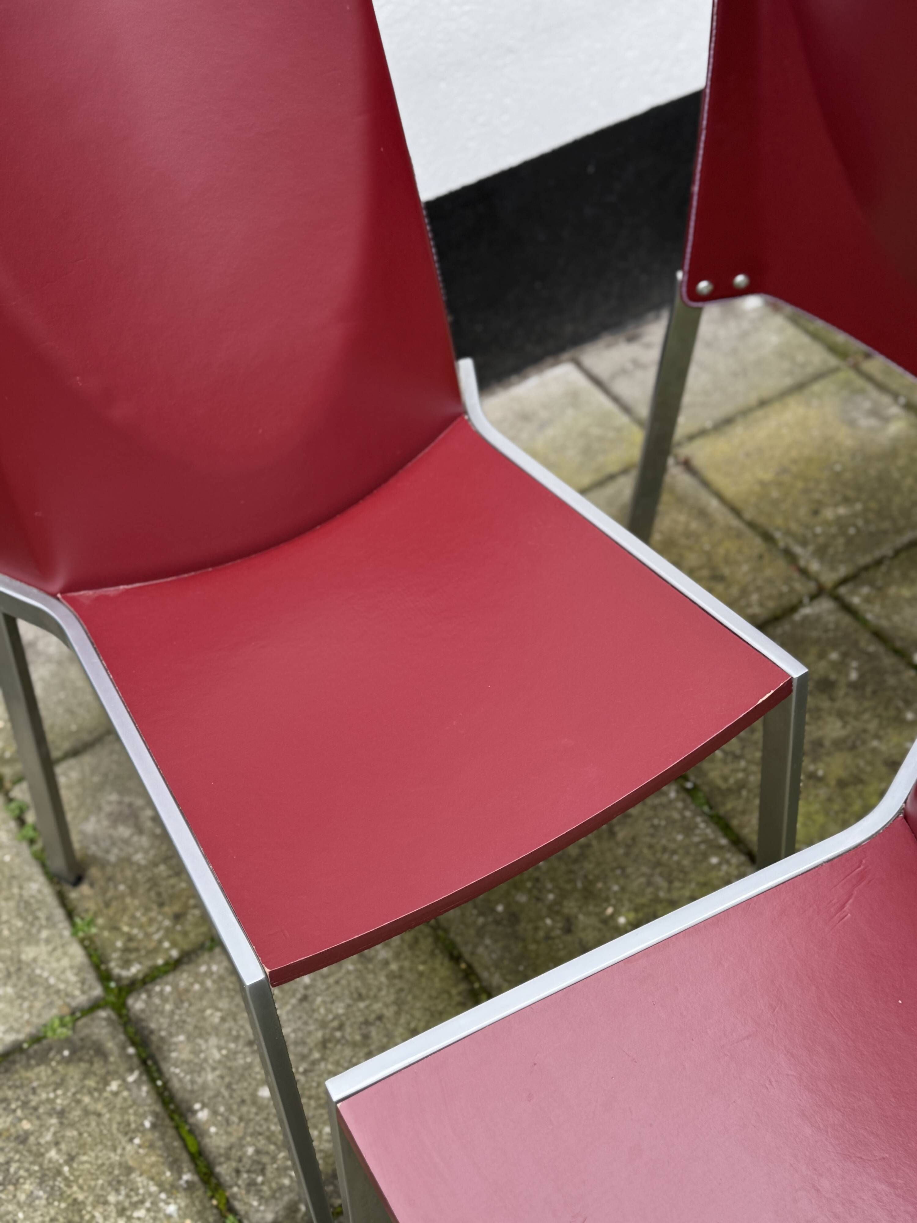 4 chaises de salle à manger italiennes post-modernes Bross