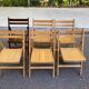 Set of 6 vintage folding chairs in solid wood, bistro/Scandinavian style.
