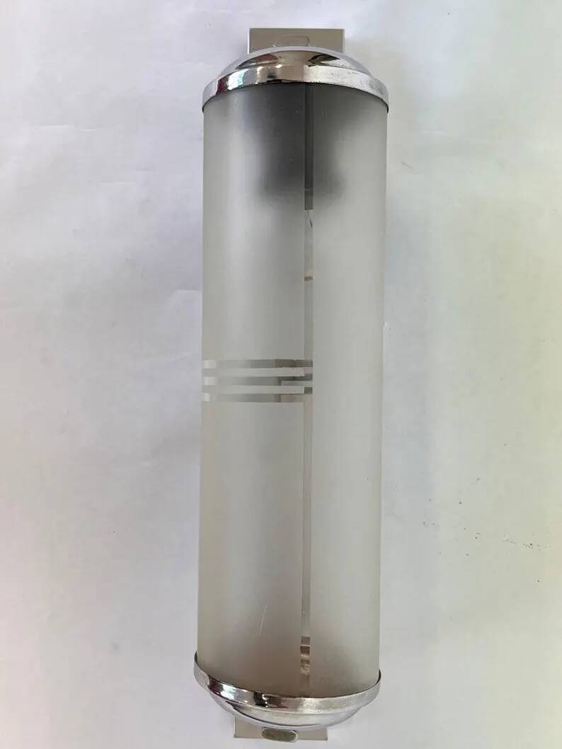 Chrome Bauhaus flush mount/ceiling light or Wall Lamp, 1940s - Czechoslovakia