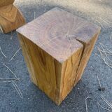 Pair of wooden end tables / stools