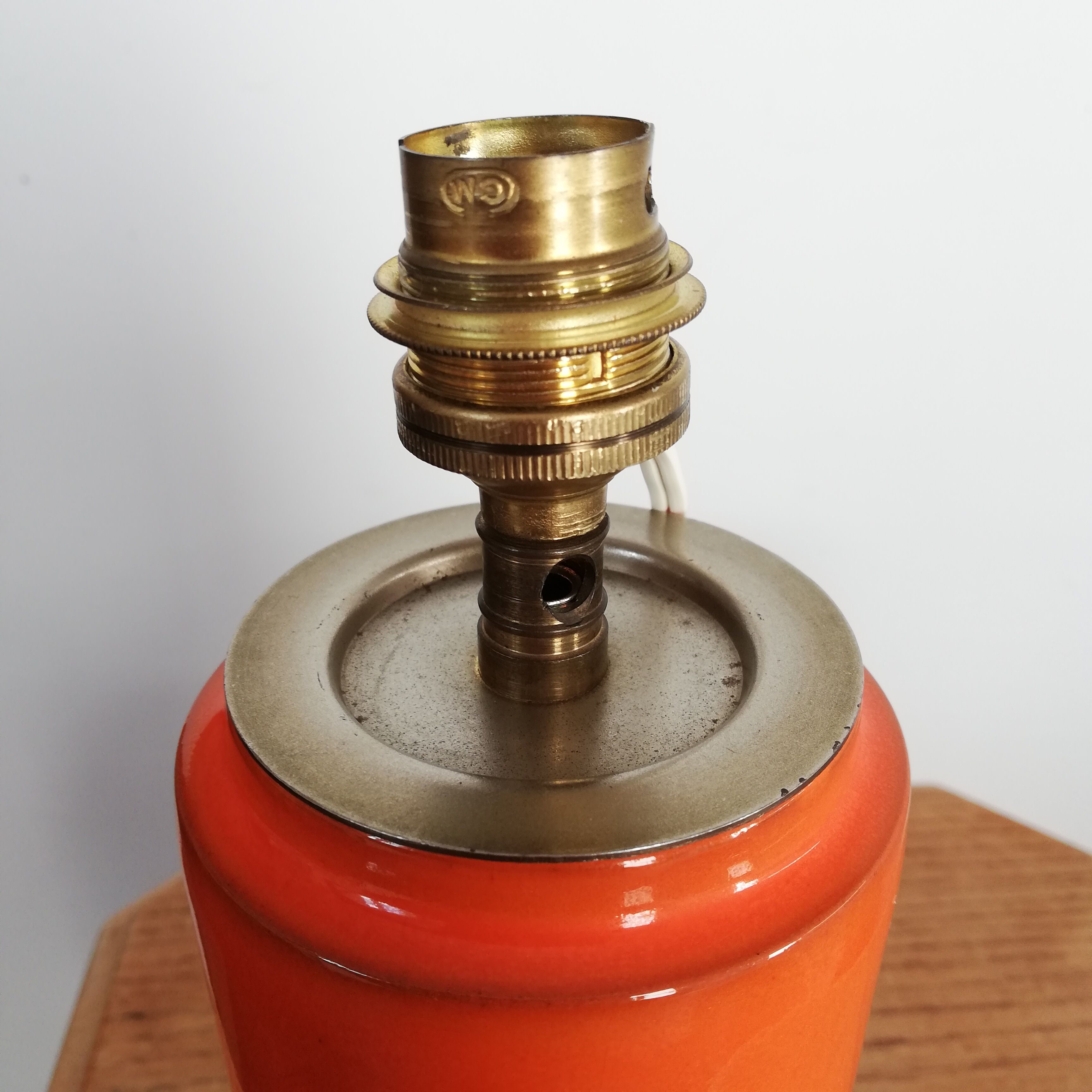 Pied de lampe céramique, orange