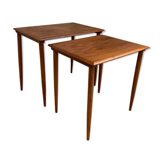 Danish teak trundle coffee tables