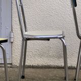 Mismatched formica chairs and stool 1960