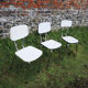 3 anciennes chaises en formica blanc