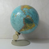 Old world map scan globe 1972 denmark vintage