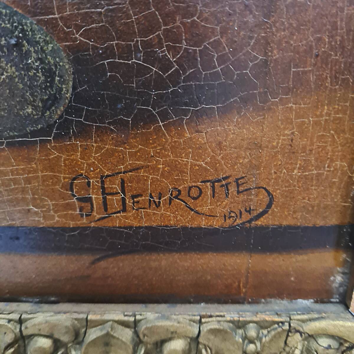 Belgium oil painting by G. Henrotte Fruit Still Life 1914