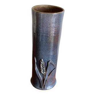 Ear of wheat stoneware vase