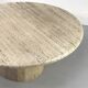 Table basse circulaire vintage en travertin, années 1970
