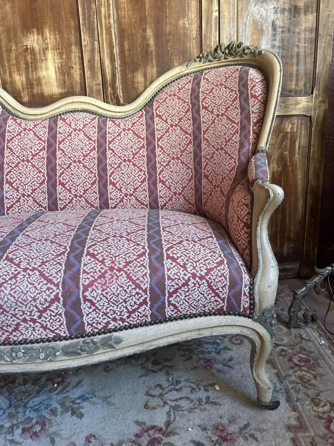 Antique Louis XV style bench – Napoleonic III period – 110 cm