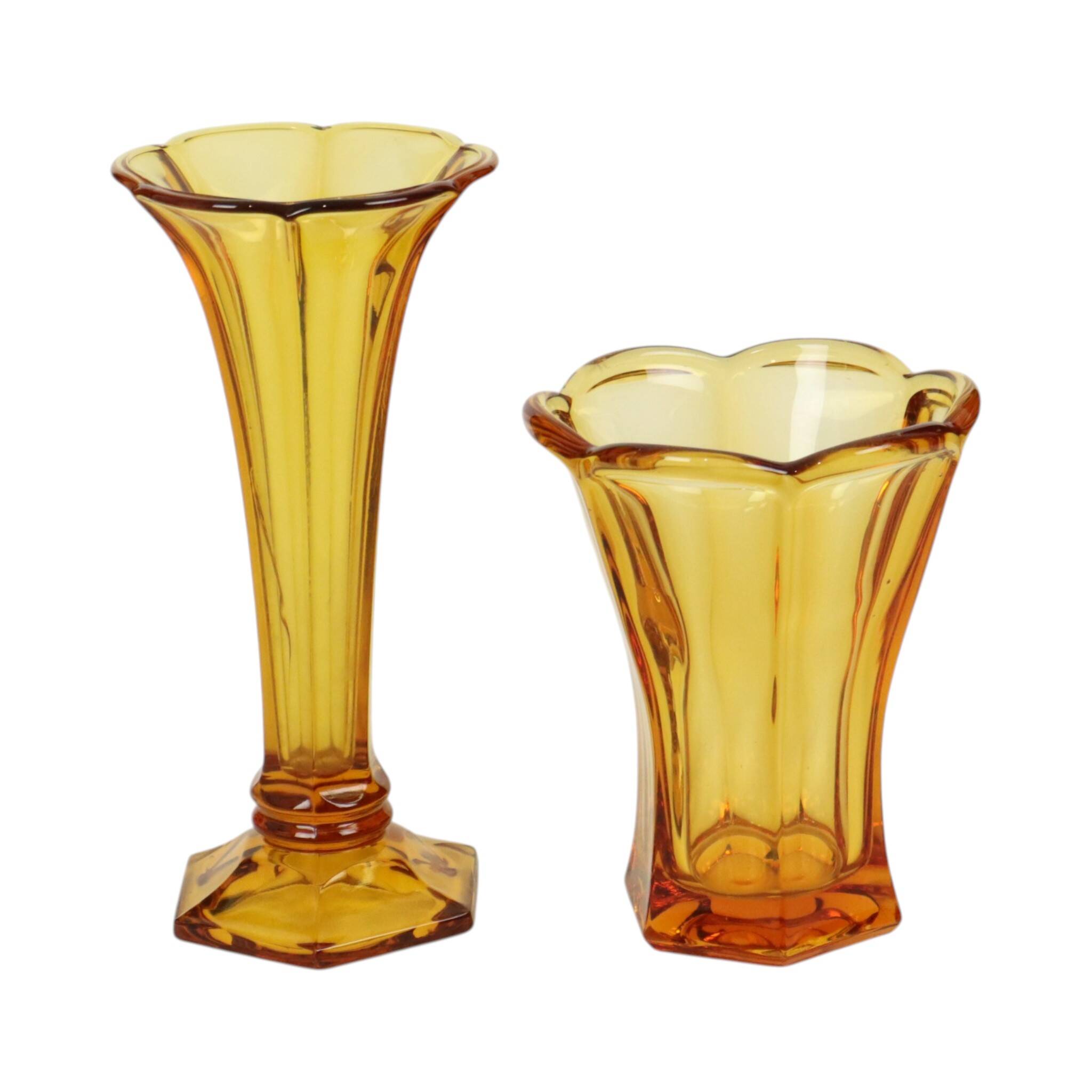 Set of Amber Vases Luxval Américain Art Deco 1935