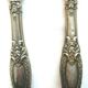 Fish cutlery in case, engraved, chiseled, silver and gilded metal