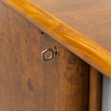 Vintage walnut burl sideboard with decorative inserts, 1940s