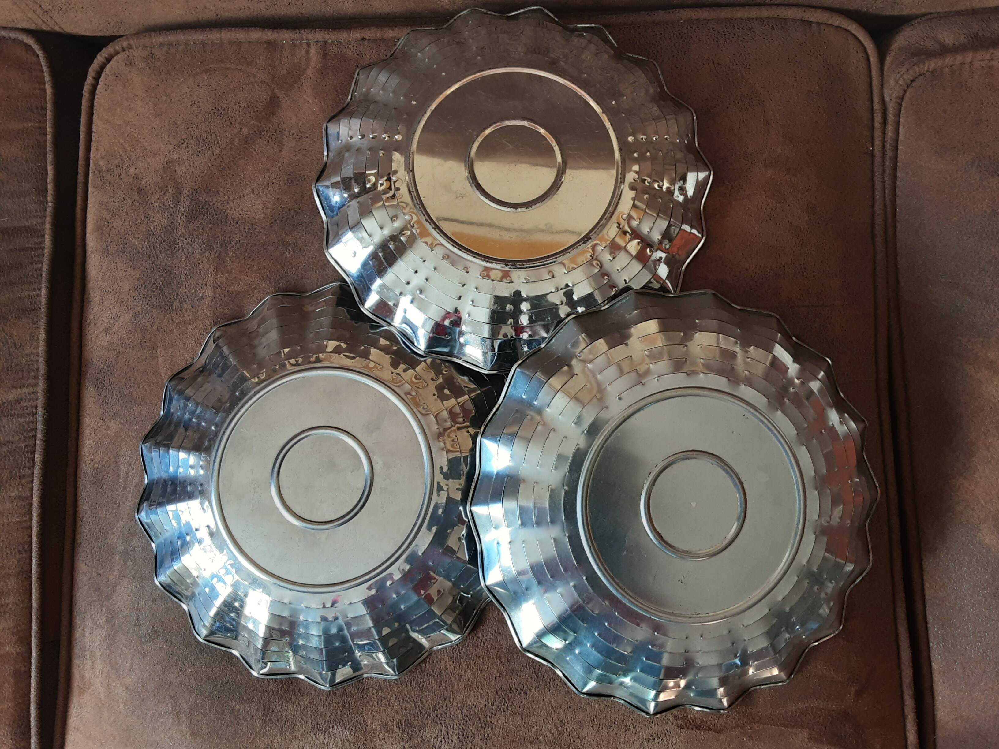 Set of 3 vintage metal cups