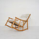 Scandinavian modern birch spindle rocking lounge chair, 1960’s