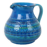 Aldo Londi Bitossi Vase Oreille Vase Cruche Rimini Bleu Poterie Italie Années 60
