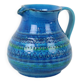 Aldo Londi Bitossi Vase Oreille Vase Cruche Rimini Bleu Poterie Italie Années 60
