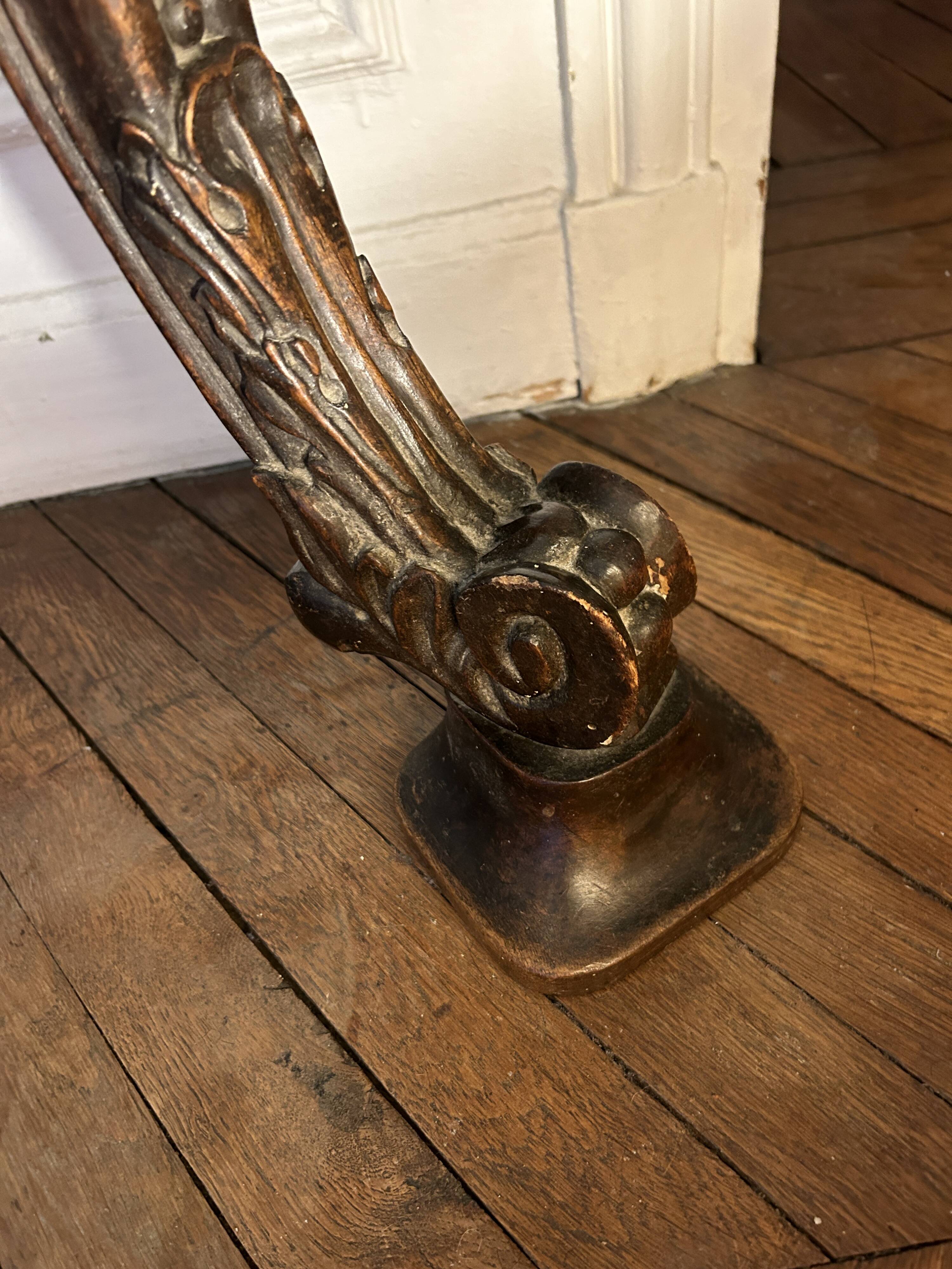 Antique console table in blackened wood – Louis XV style – 18th century